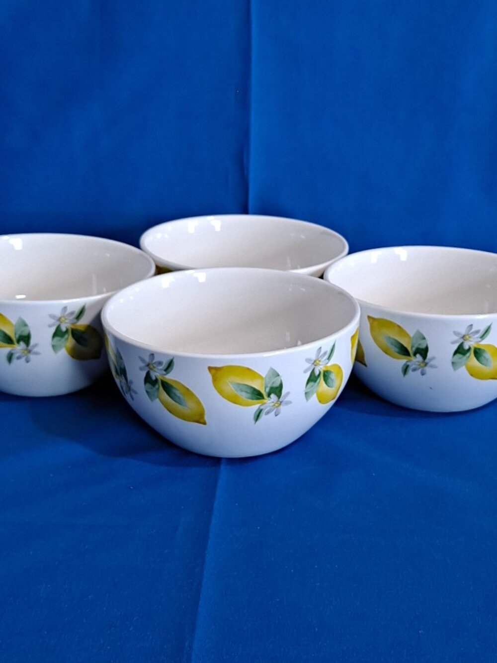 Set 4 Royal Norfolk LEMON 6" SOUP BOWLS Cereal Citrus Fruit